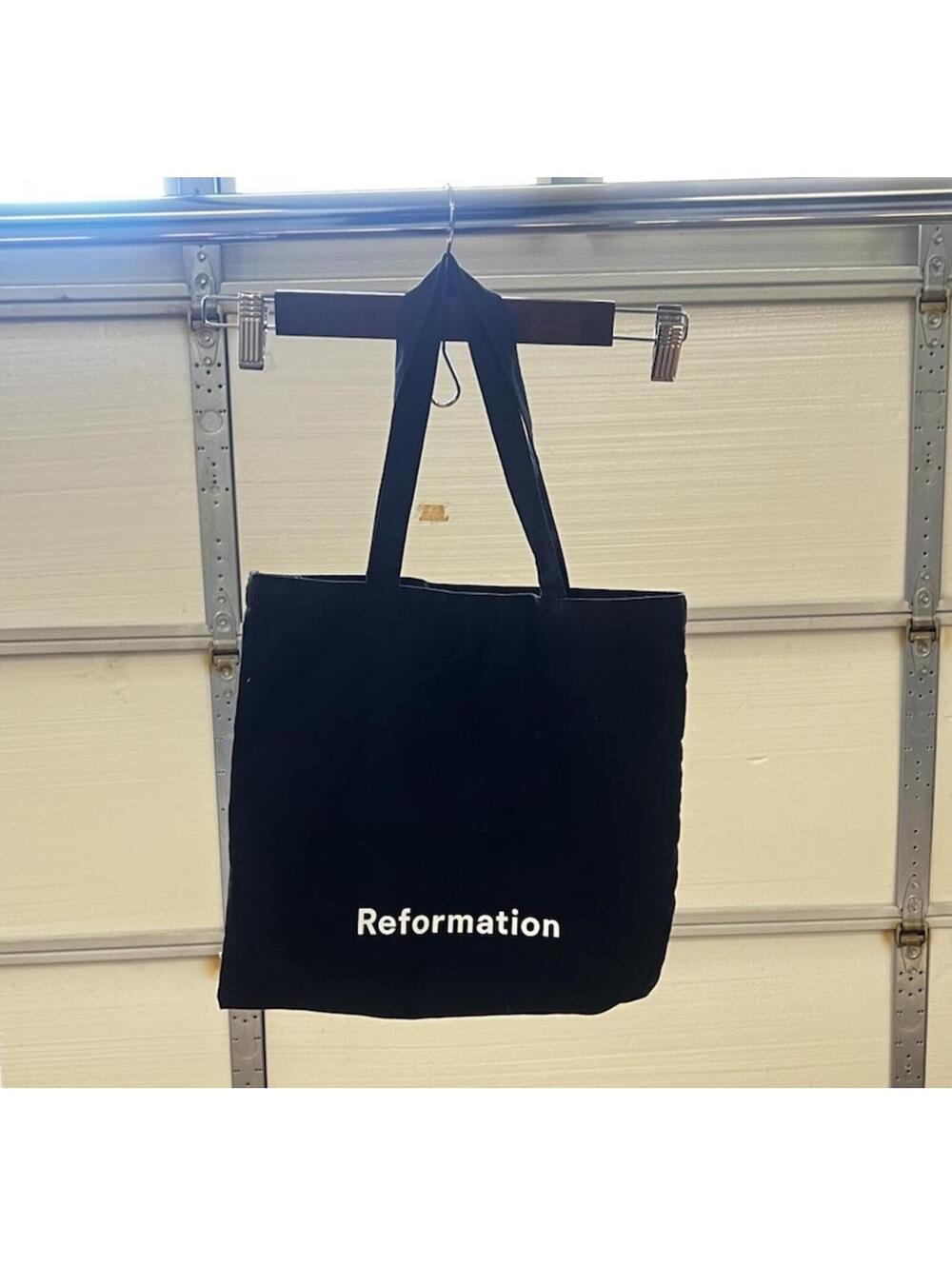 Reformation Canvas Tote Bag Black White Logo Eco Everyday Shopper Bag 14x14